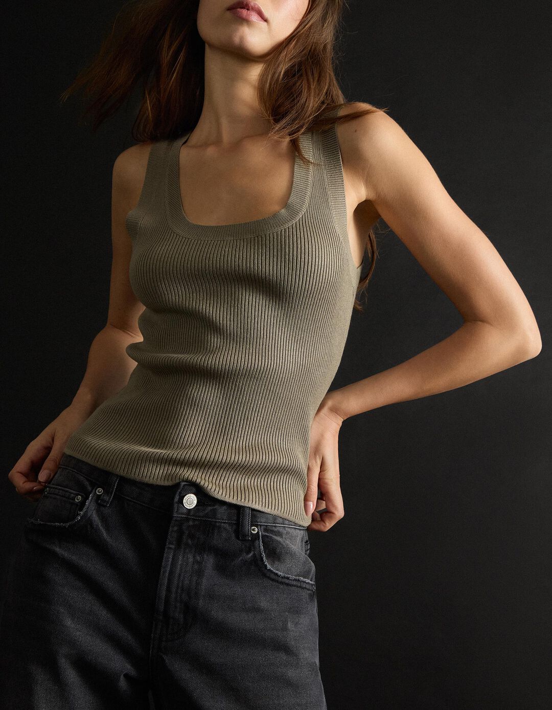 Top, Mulher, Verde Escuro 