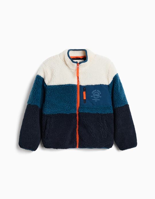 Comprar Online Casaco de Sherpa, Menino, Azul Escuro
