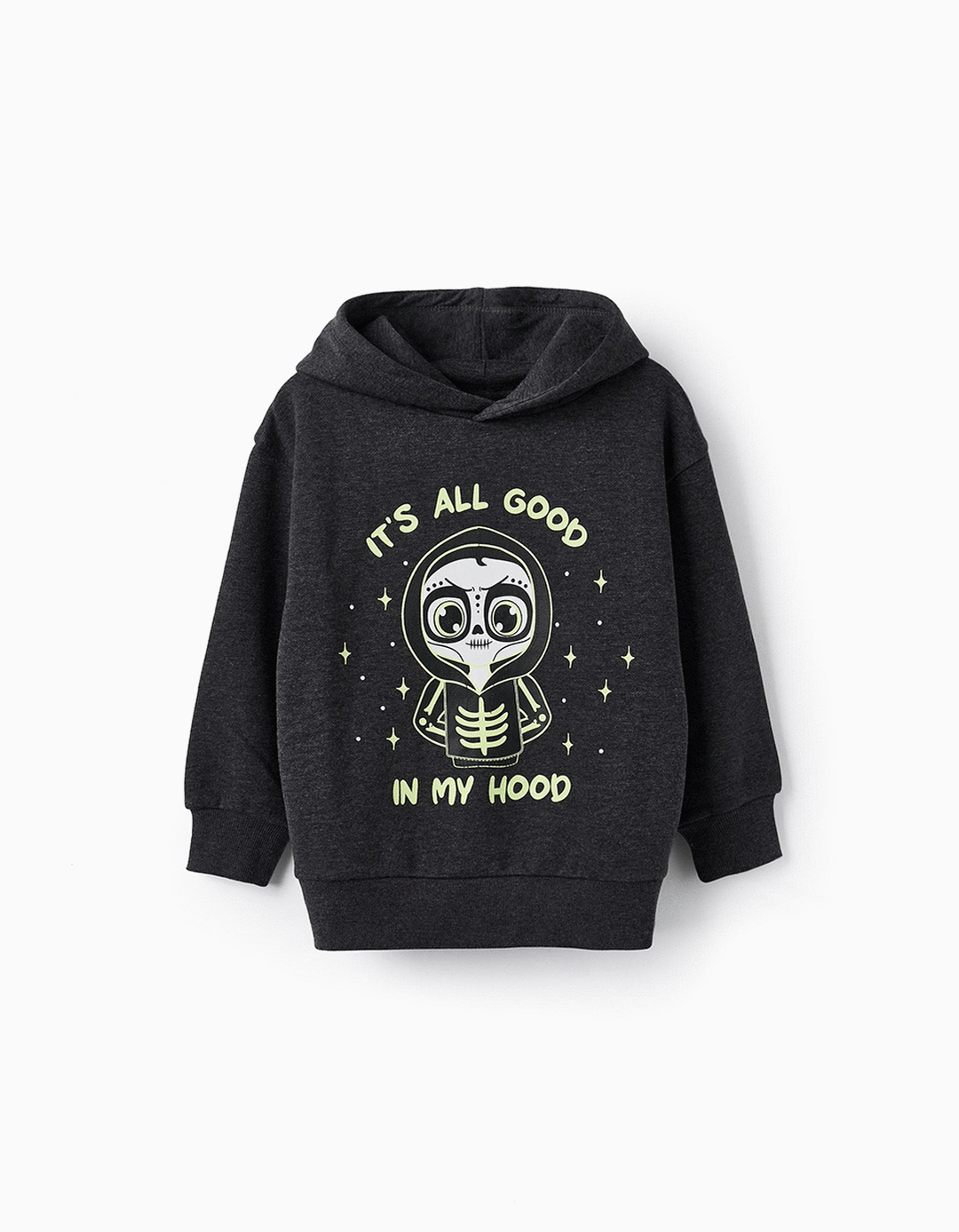 Hooded Sweatshirt for Boys 'Halloween - Glow in the Dark', Dark Grey