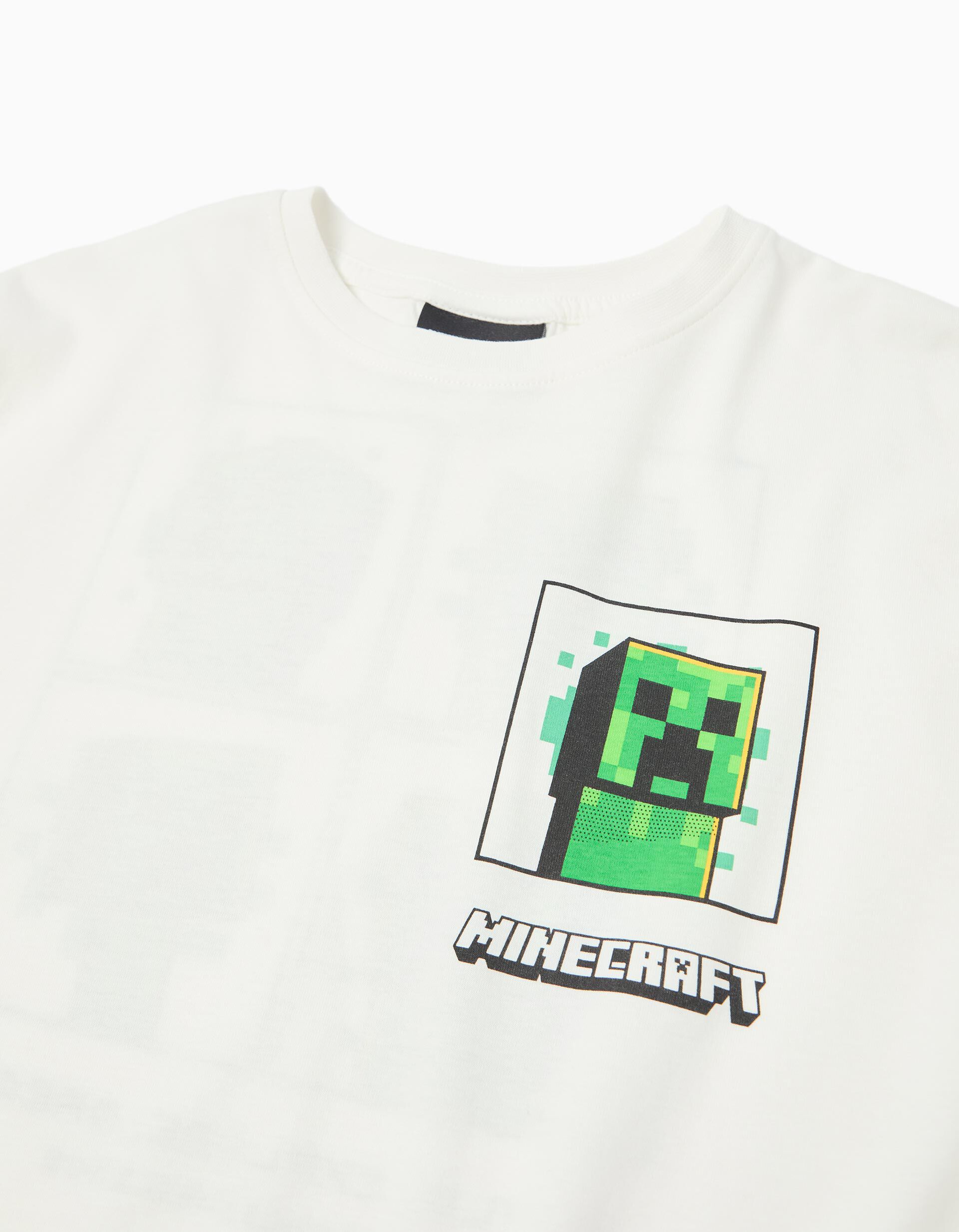 Comprar Online T-shirt Manga Comprida 'Minecraft', Menino, Branco