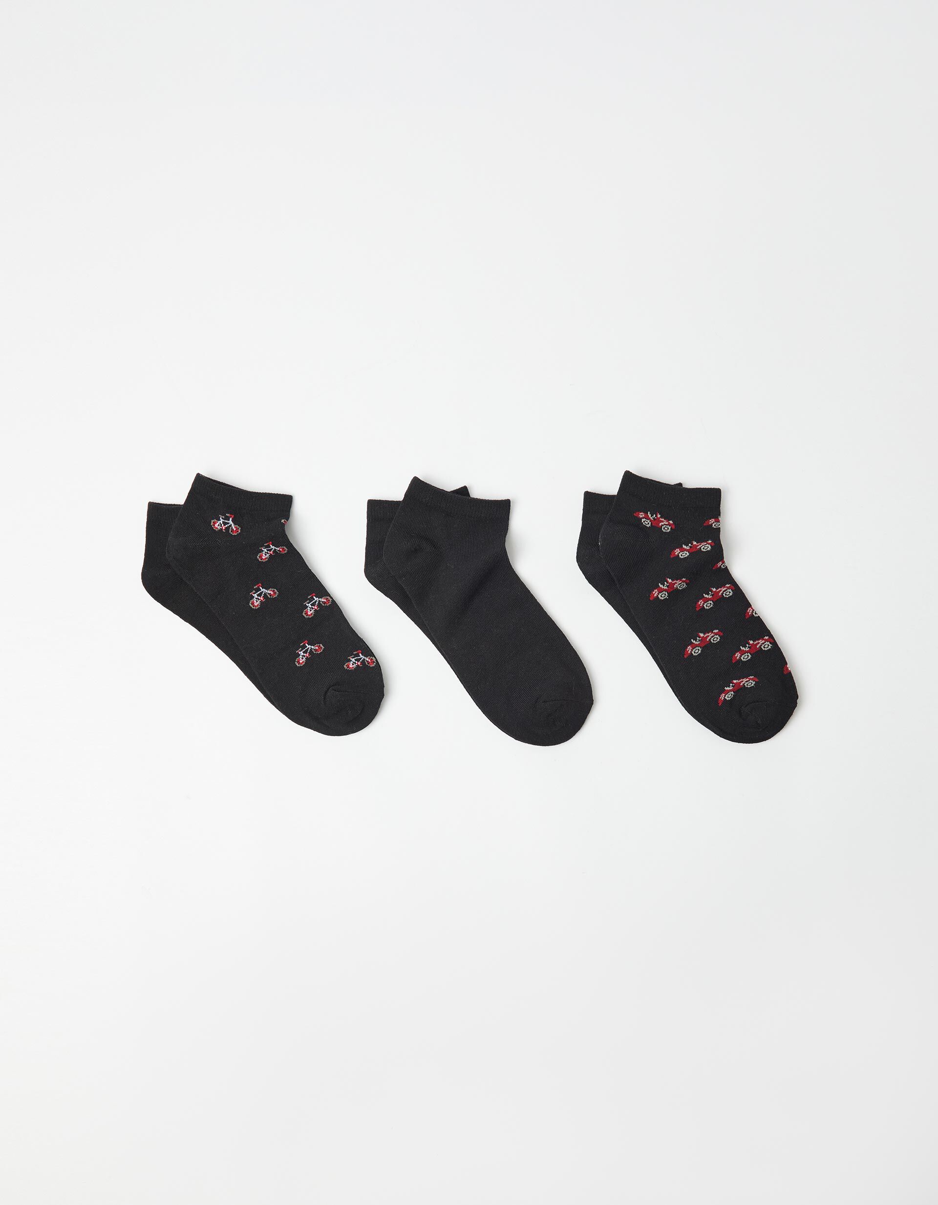 Comprar Online Pack 3 Pares de Meias Tornozelo, Homem, Preto