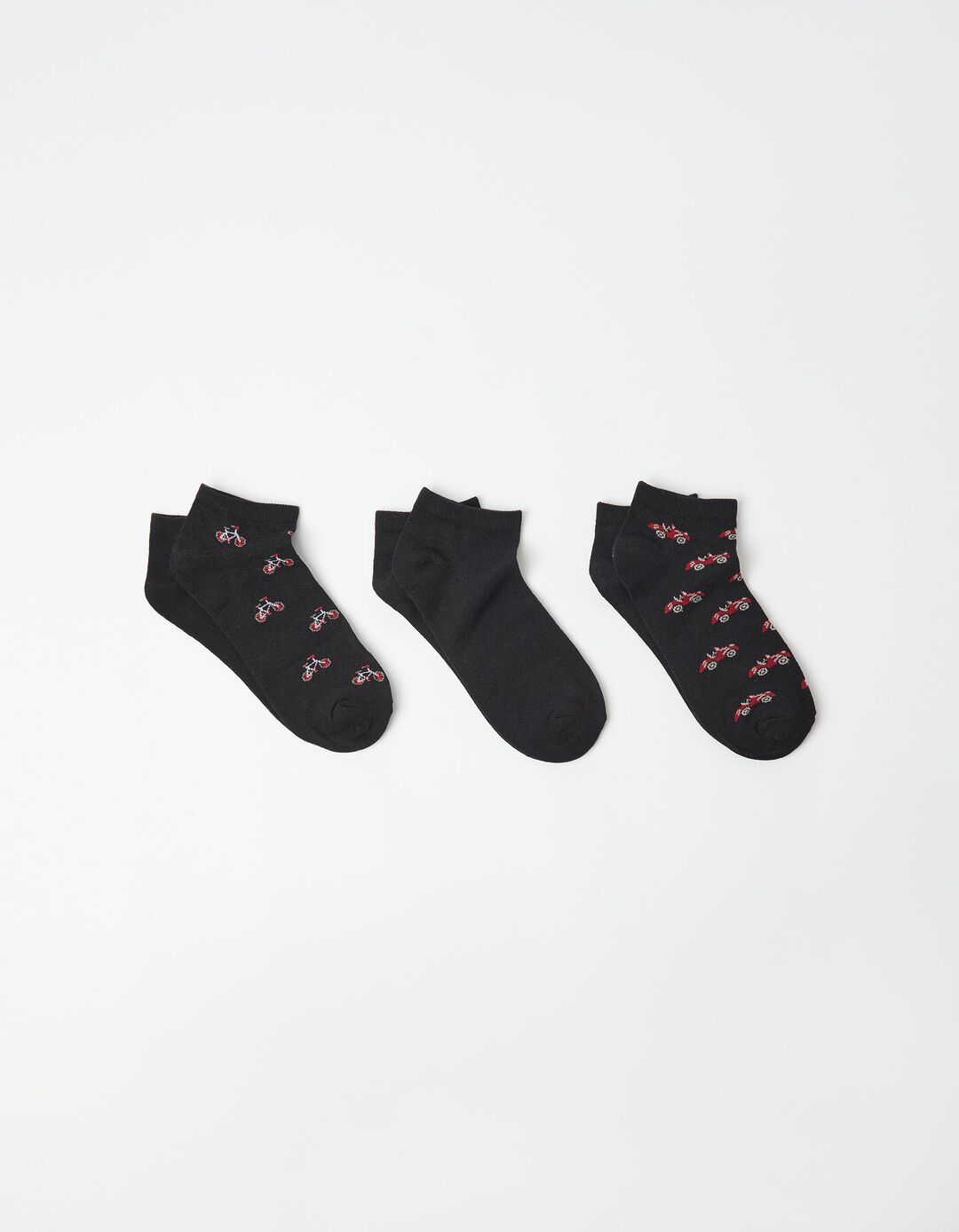 Pack 3 Pares de Meias Tornozelo, Homem, Preto
