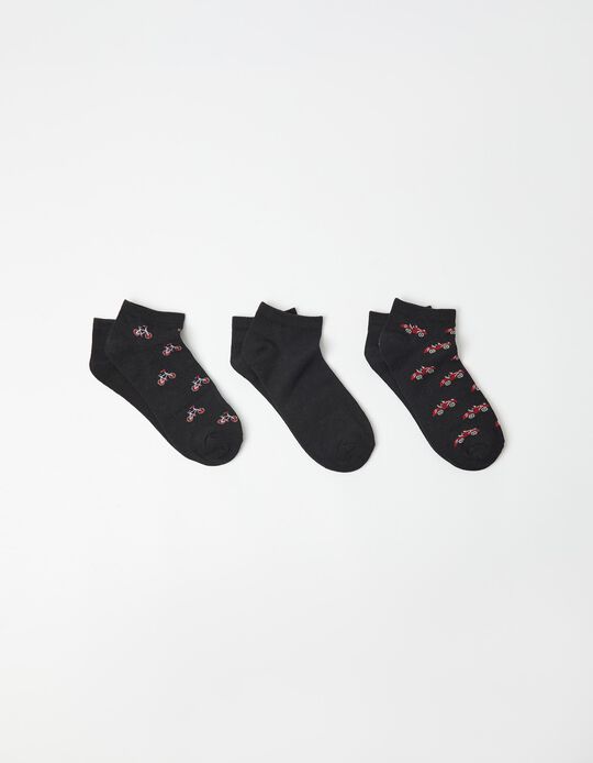 Comprar Online Pack 3 Pares de Meias Tornozelo, Homem, Preto