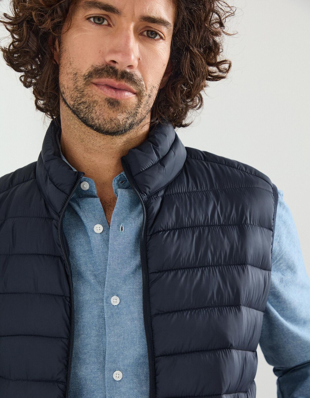 Colete Acolchoado, Homem, Azul Escuro