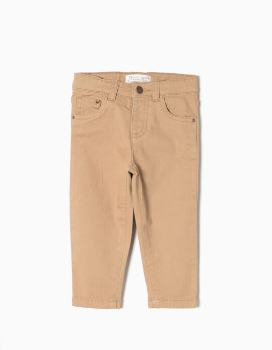 Twill Trousers, Beige