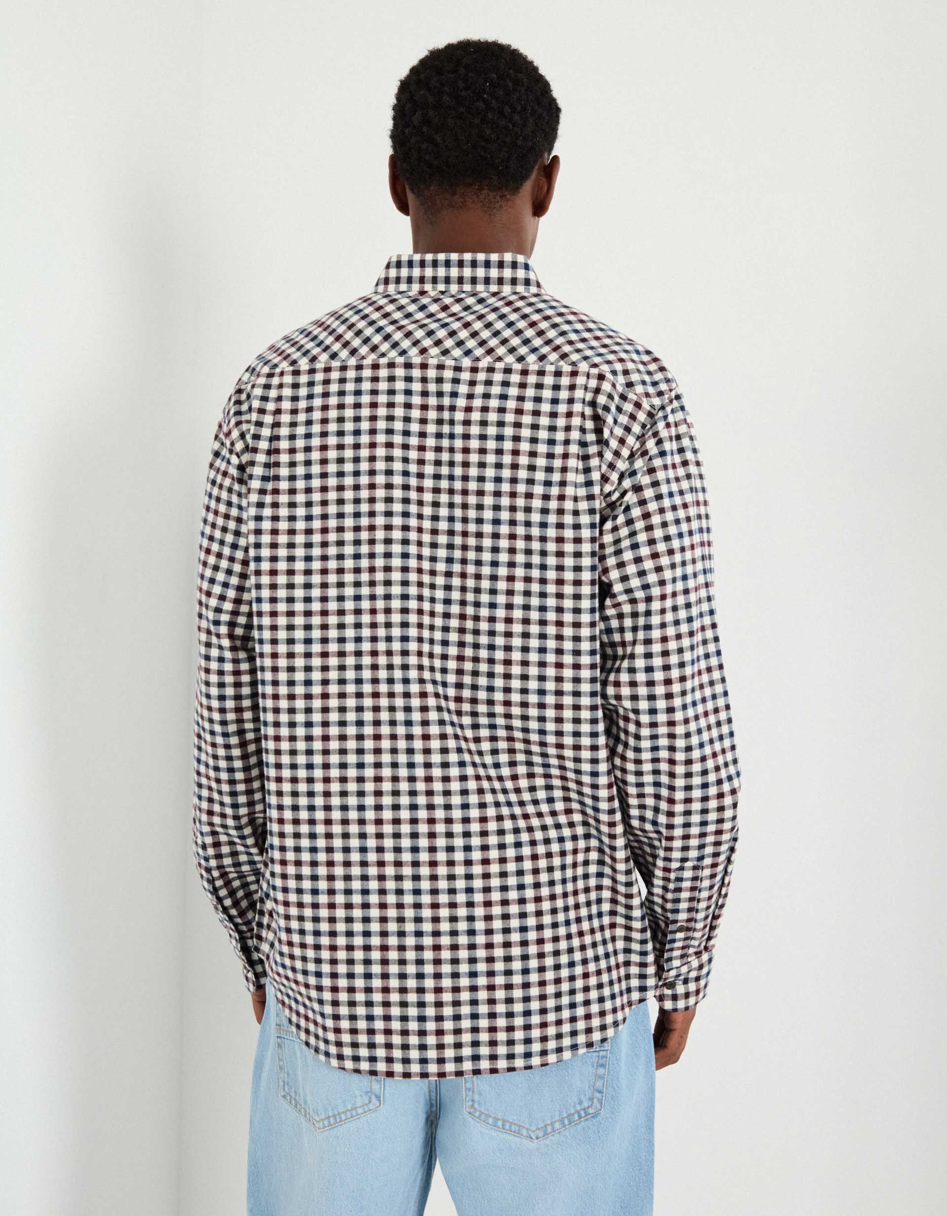 Comprar Online Camisa de Xadrez, Homem, Azul Escuro