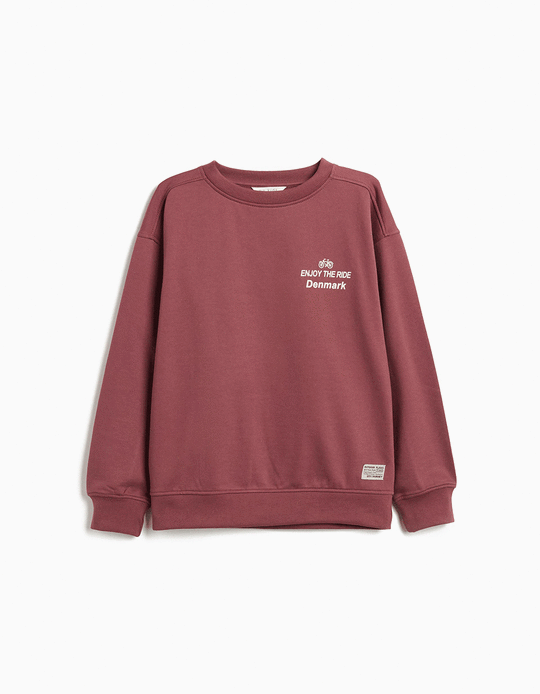 Comprar Online Sweatshirt de Felpa, Menino, Vermelho Escuro
