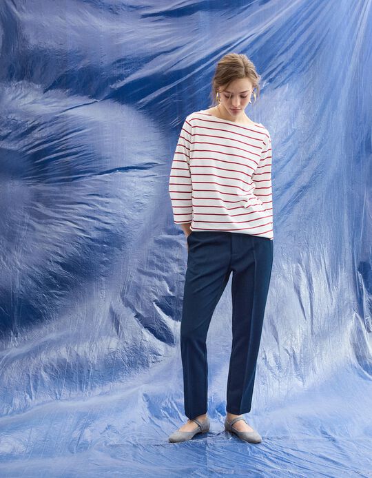 Comprar Online Cal&ccedil;as 'Tailored', Mulher, Azul Escuro