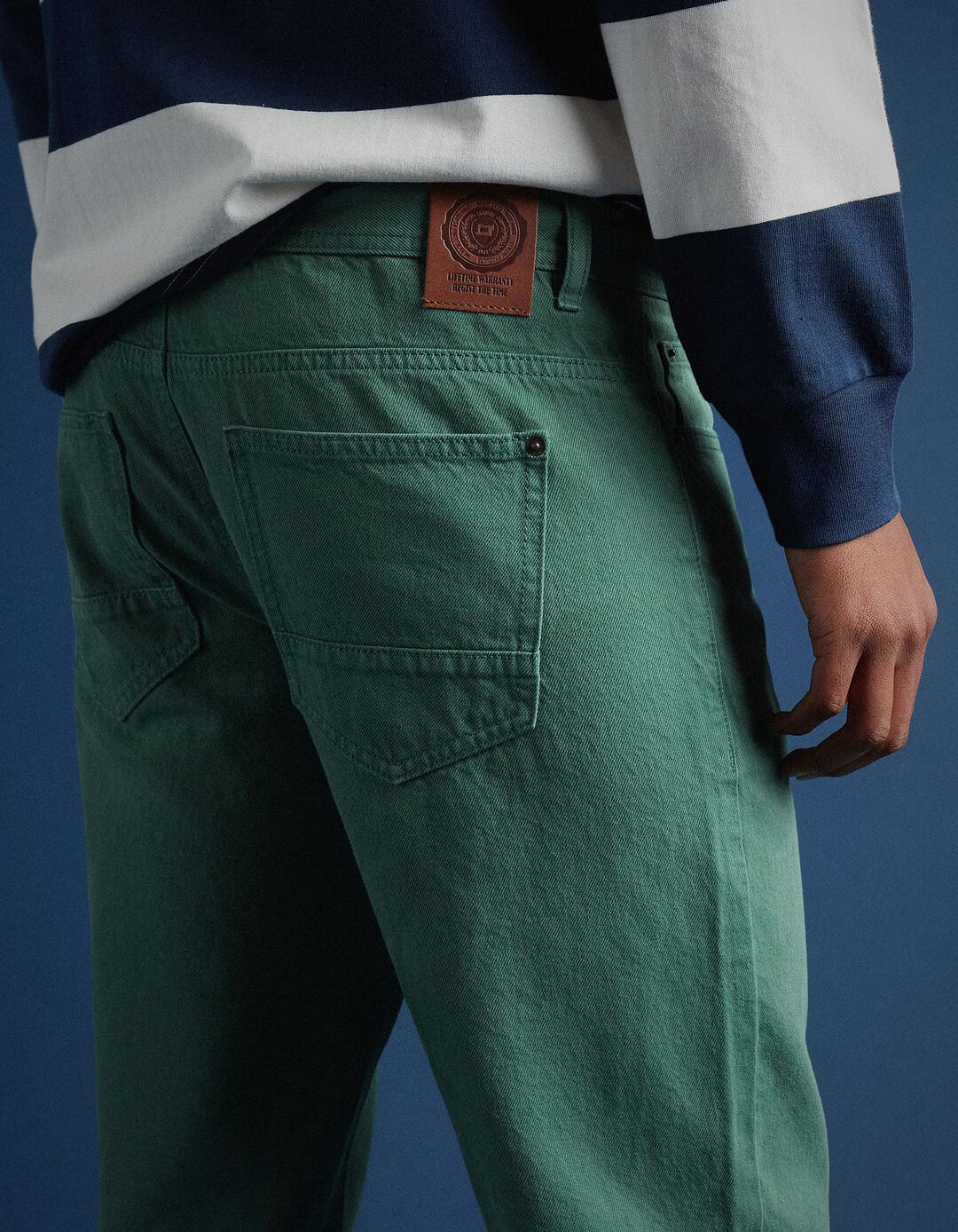 Denim Trousers, Men, Green