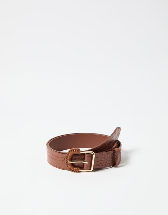 Comprar Online Cinto Efeito 'Crocodilo', Mulher, Bege 
