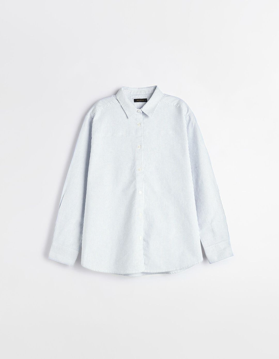 Camisa de Manga Comprida Oxford, Mulher, Azul Claro