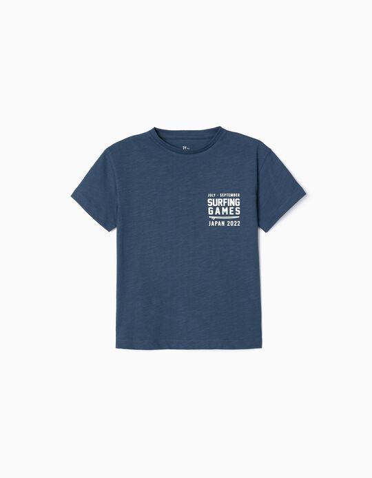 T-Shirt para Menino 'Surfing Games', Azul 
