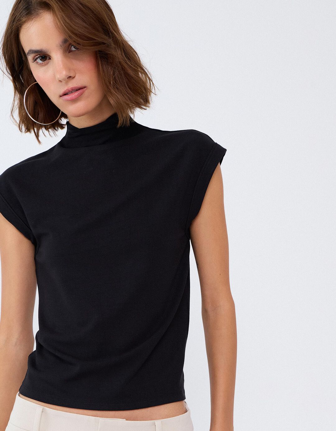 T-shirt Sem Mangas, Mulher, Preto