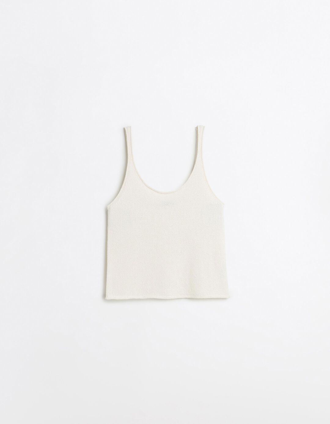 Tank Top Canelado, Bege Claro