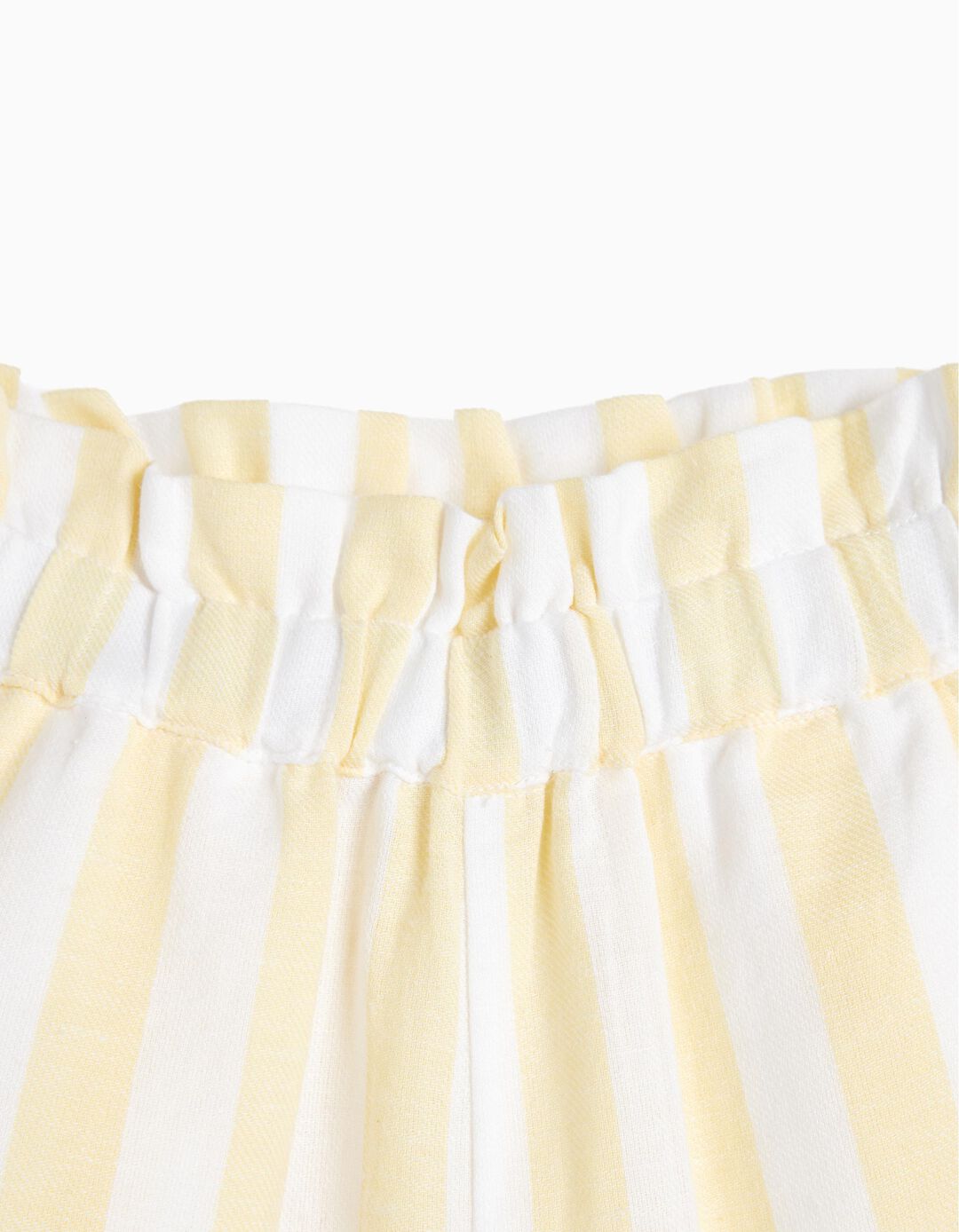 Linen Blend Striped Trousers, Girls, Light Yellow