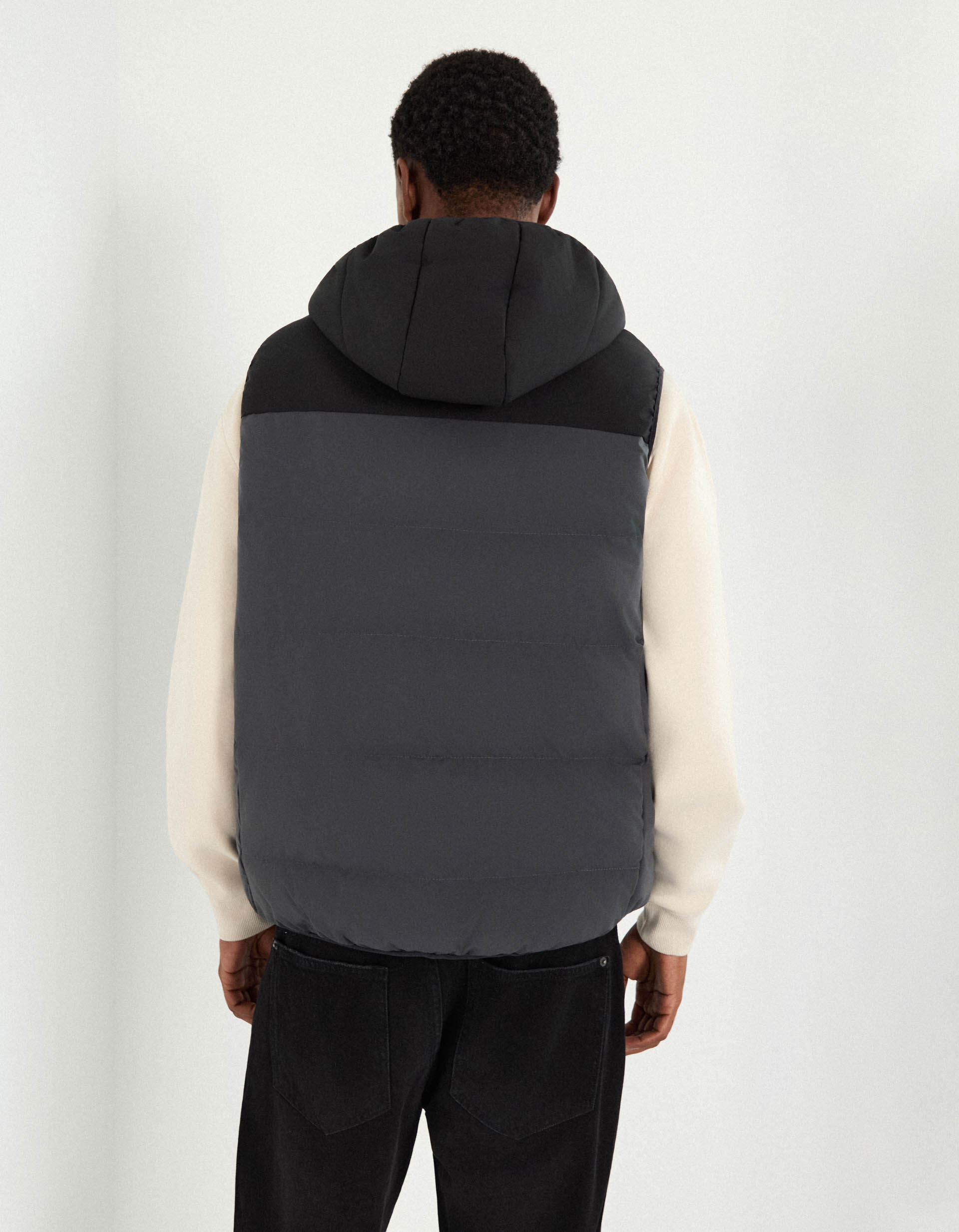 Comprar Online Colete Acolchoado com Capuz, Homem, Cinzento Escuro