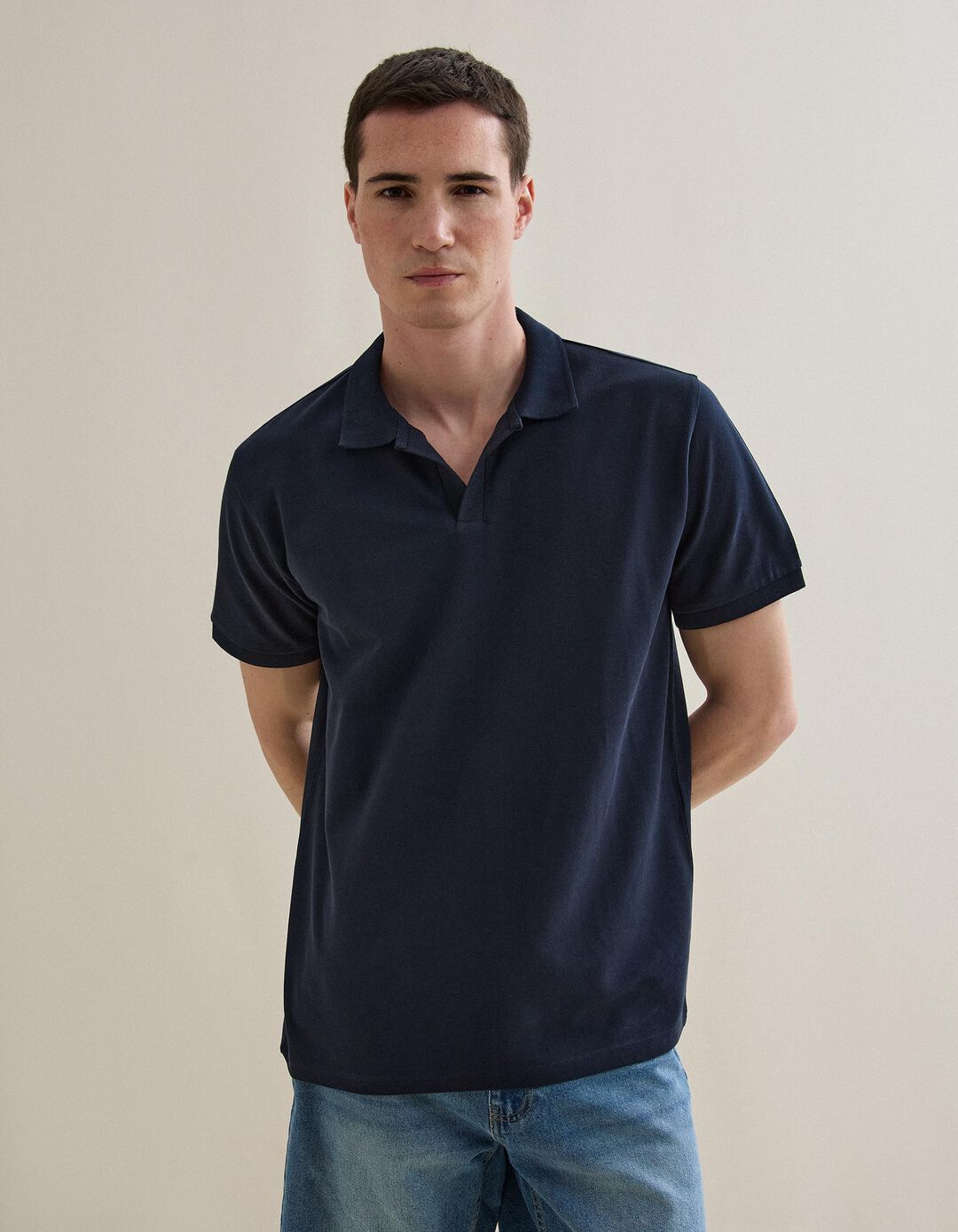 Polo Piquet, Homem, Azul Escuro