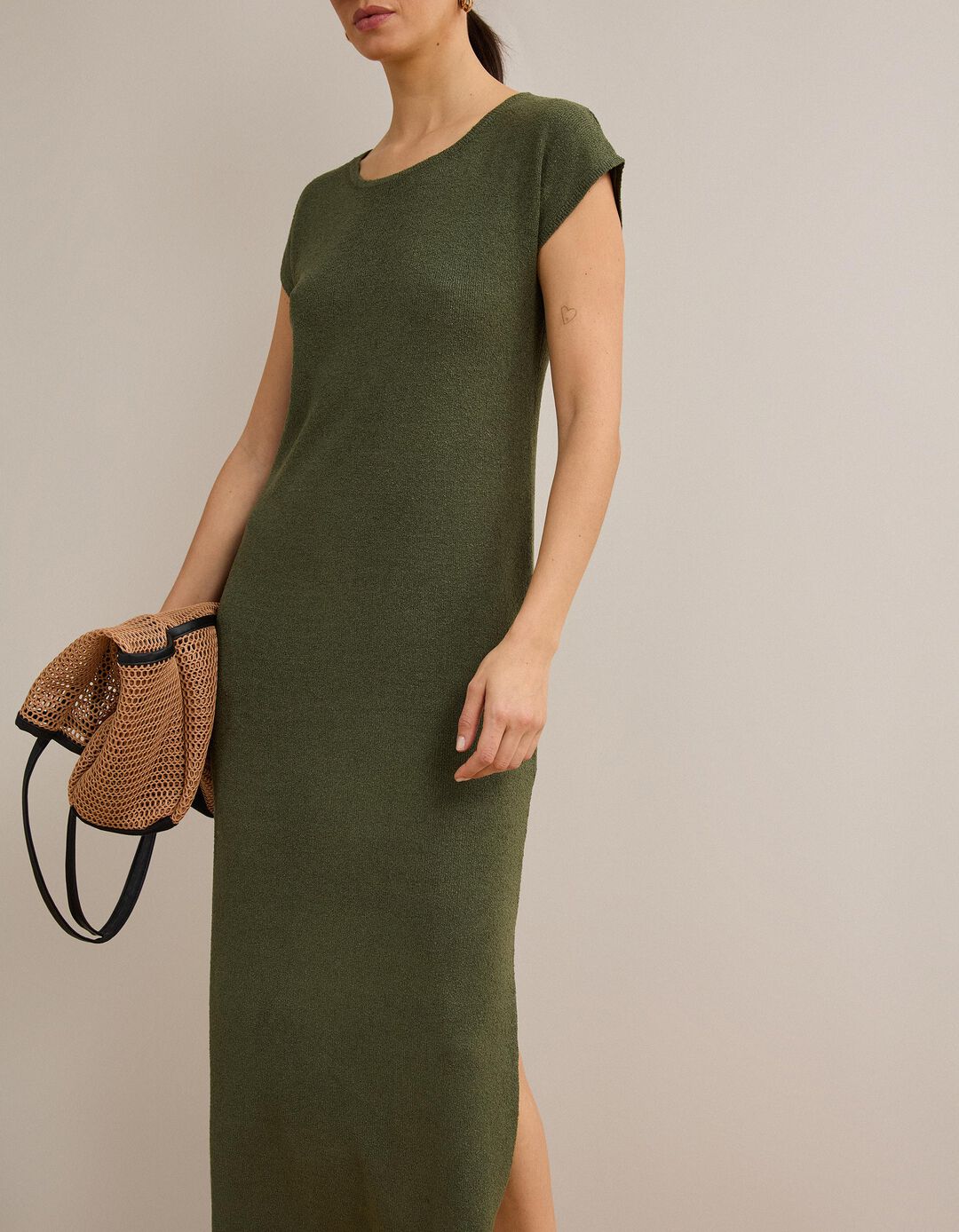 Vestido R&uacute;stico, Mulher, Verde Escuro