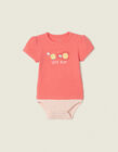 Bodysuit for Newborn Baby Girls 'Let's Play', Pink