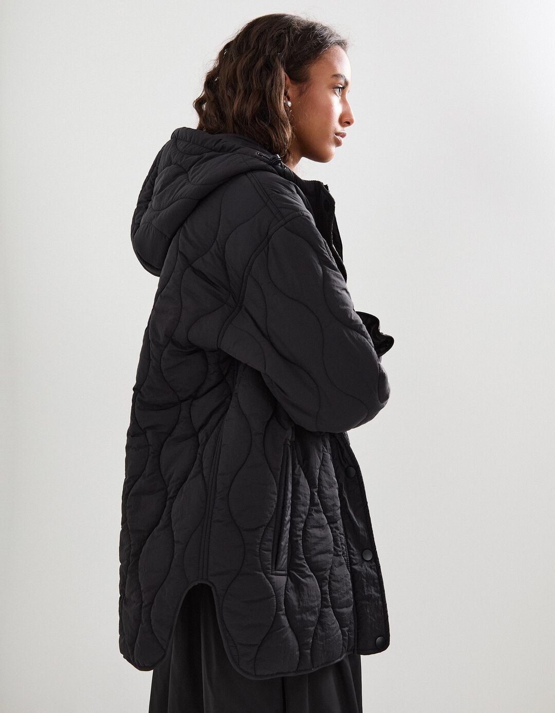 Parka Acolchoada, Mulher, Preto