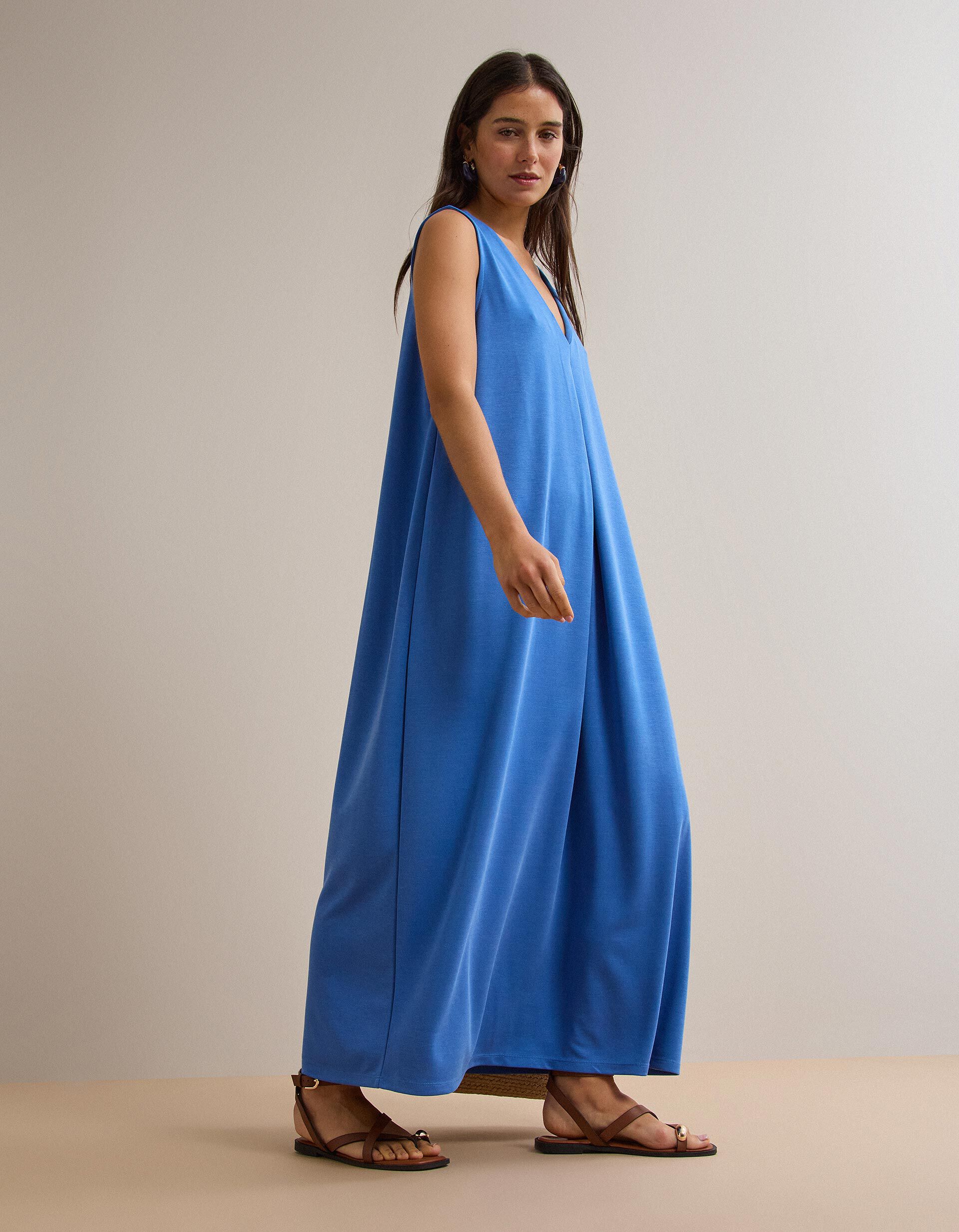 Comprar Online Vestido Comprido, Mulher, Azul 