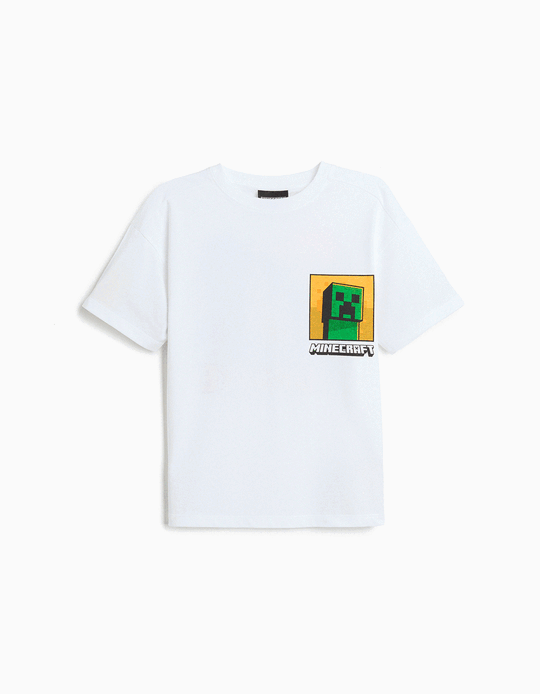 Comprar Online T-shirt 'Minecraft', Menino, Branco