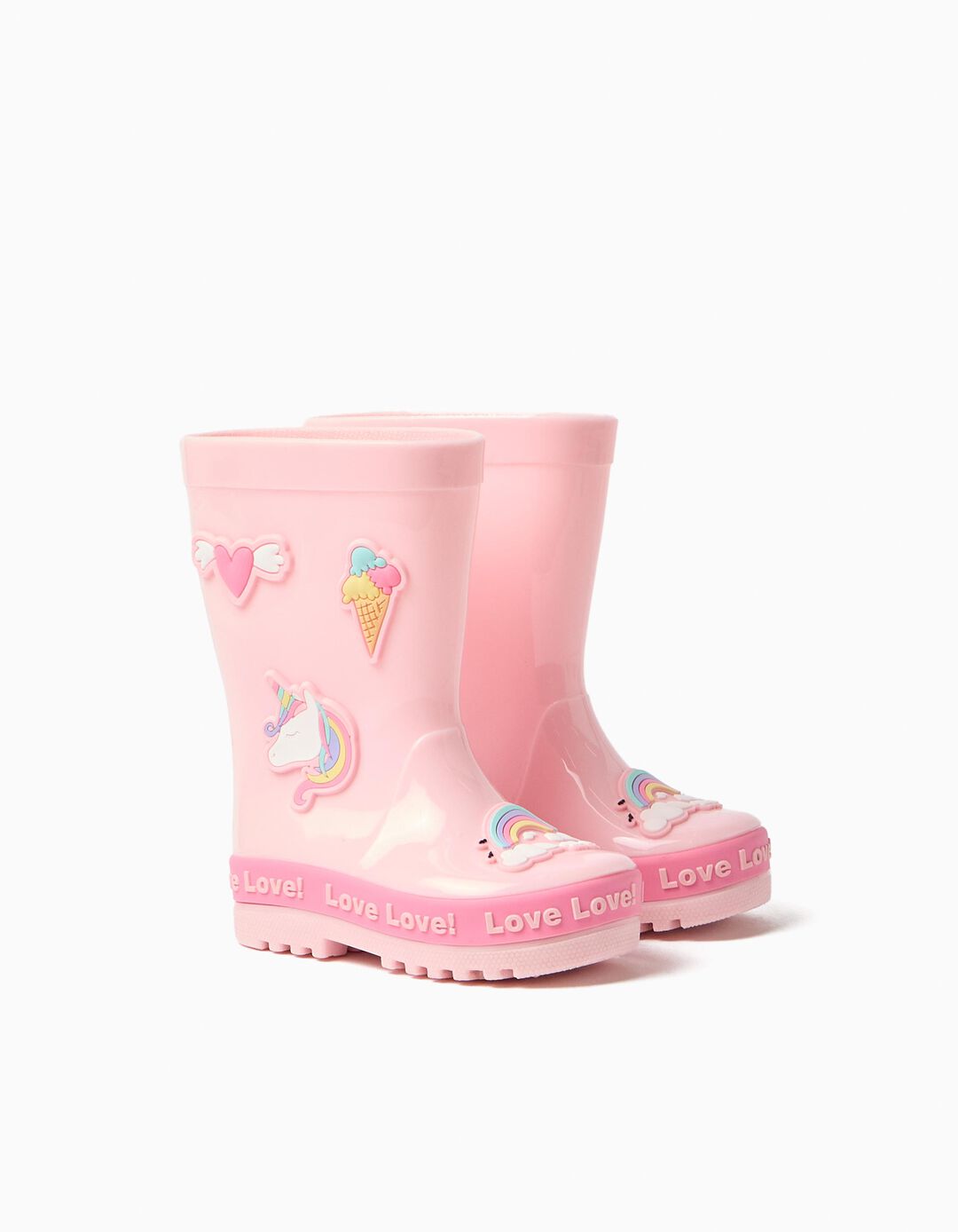 Galochas Unic&oacute;rnio, Menina, Rosa 