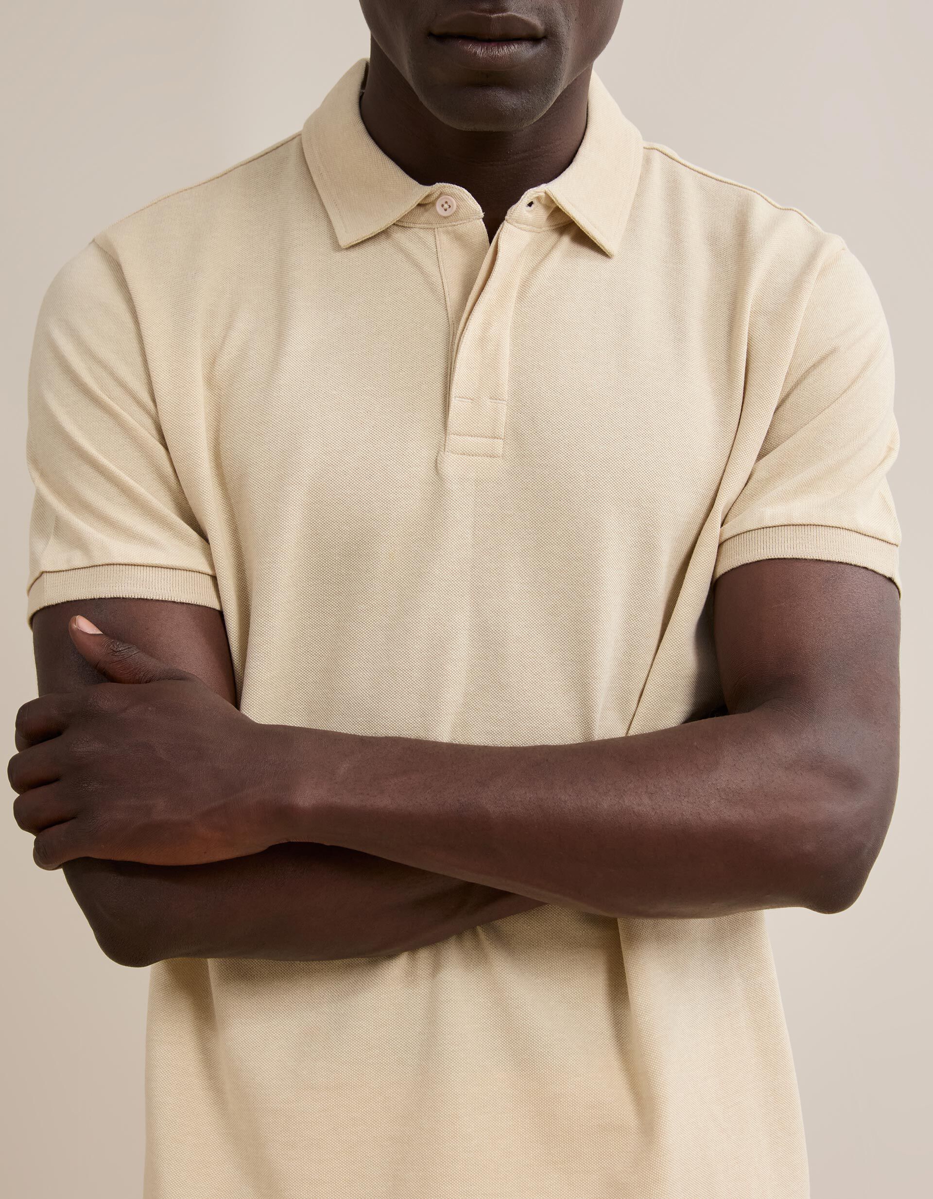 Comprar Online Polo Oxford Piquet, Homem, Bege Claro