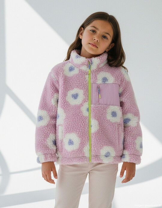 Comprar Online Casaco de Sherpa, Menina, Rosa Claro