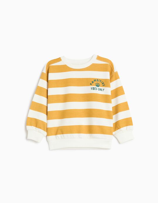 Comprar Online Sweatshirt De Felpa &Agrave;s Riscas, Menino, Amarelo Escuro