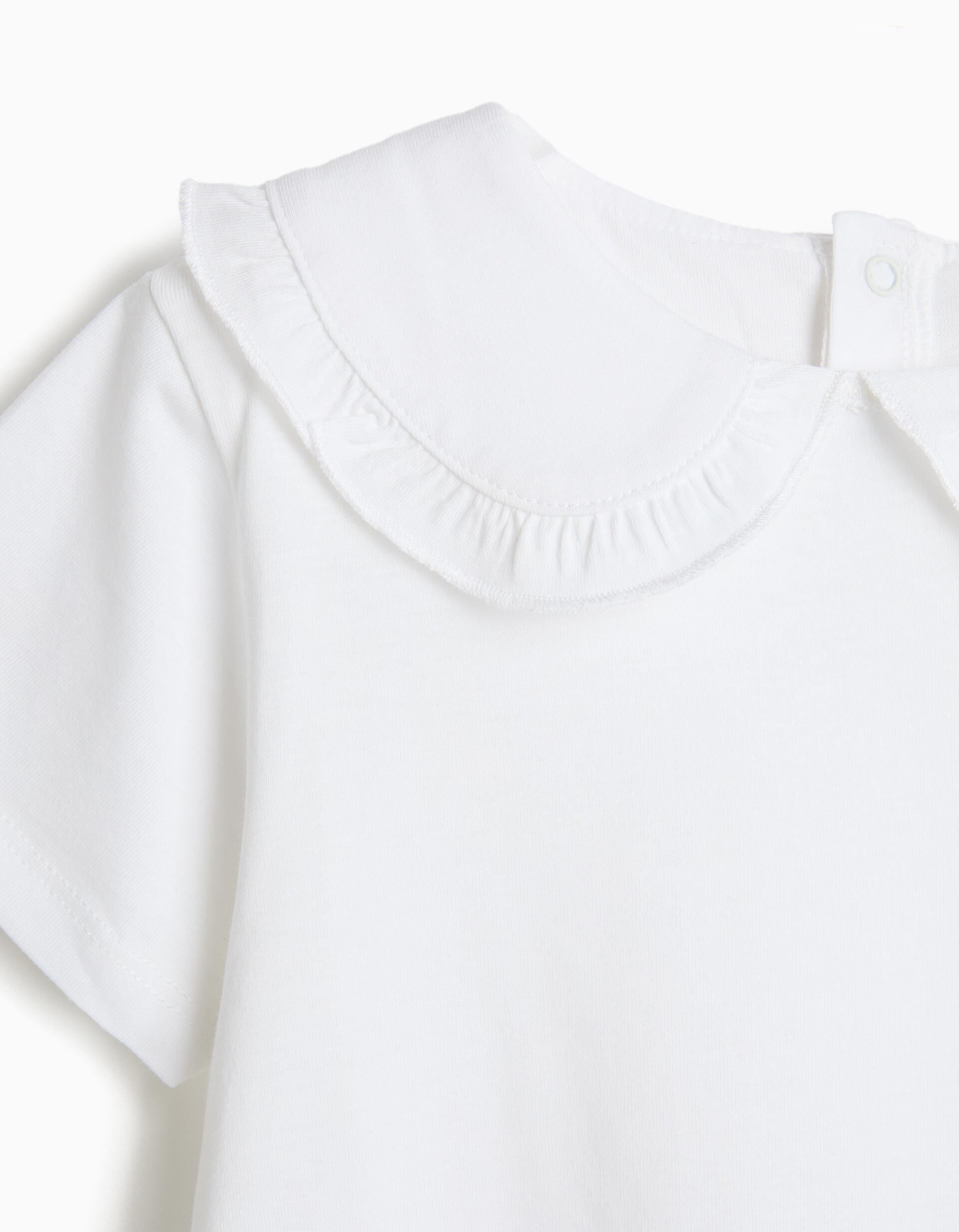Comprar Online T-shirt Com Gola, Menina, Branco