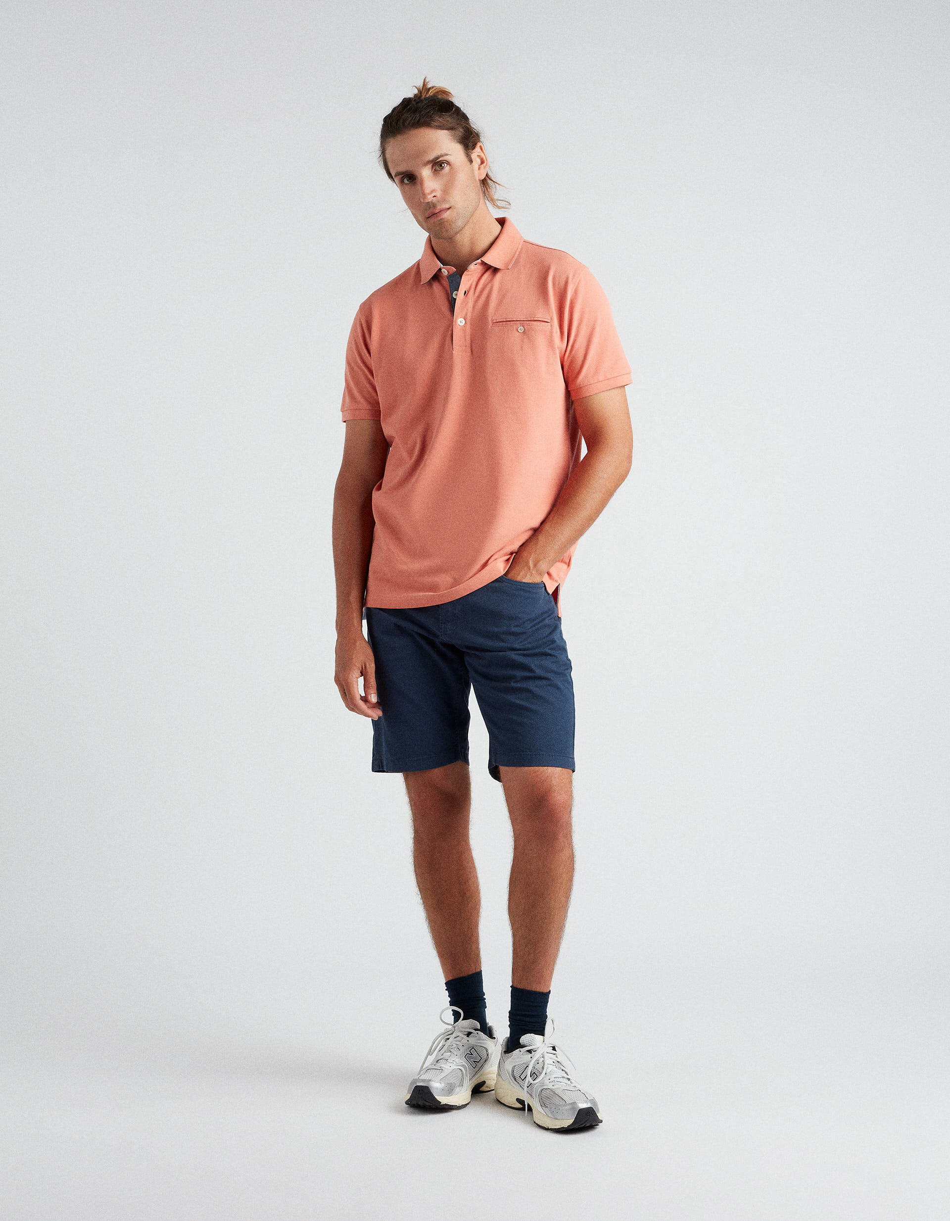 Yellow Blue Twill Shorts Yellow main image 0