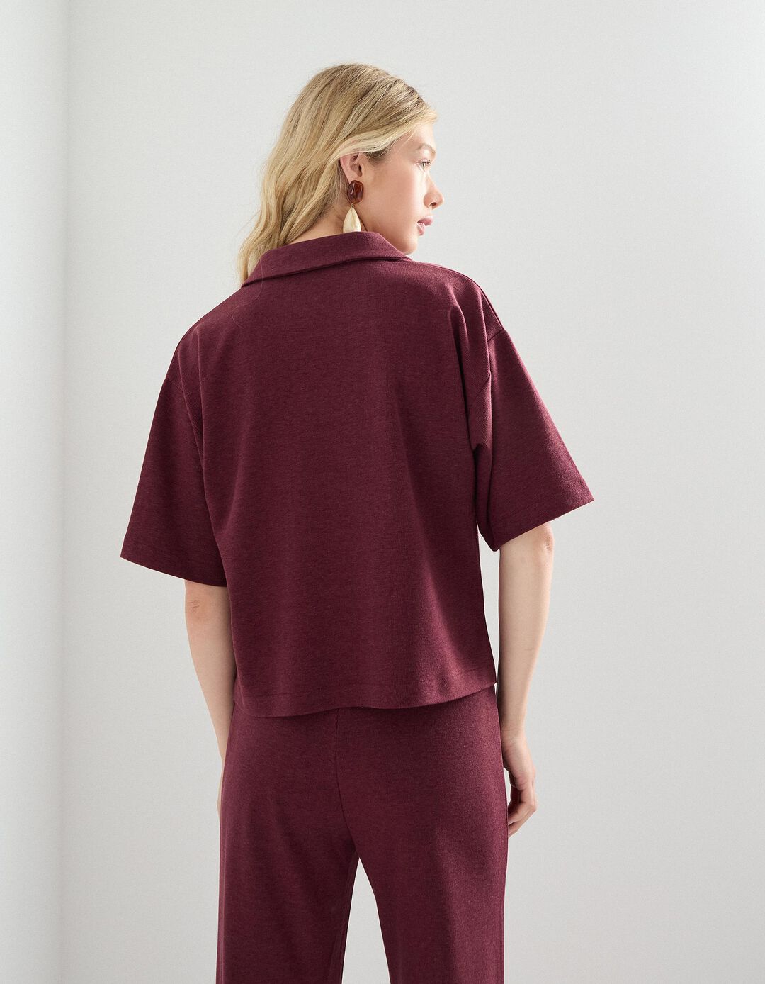 Polo, Mulher, Vermelho Escuro