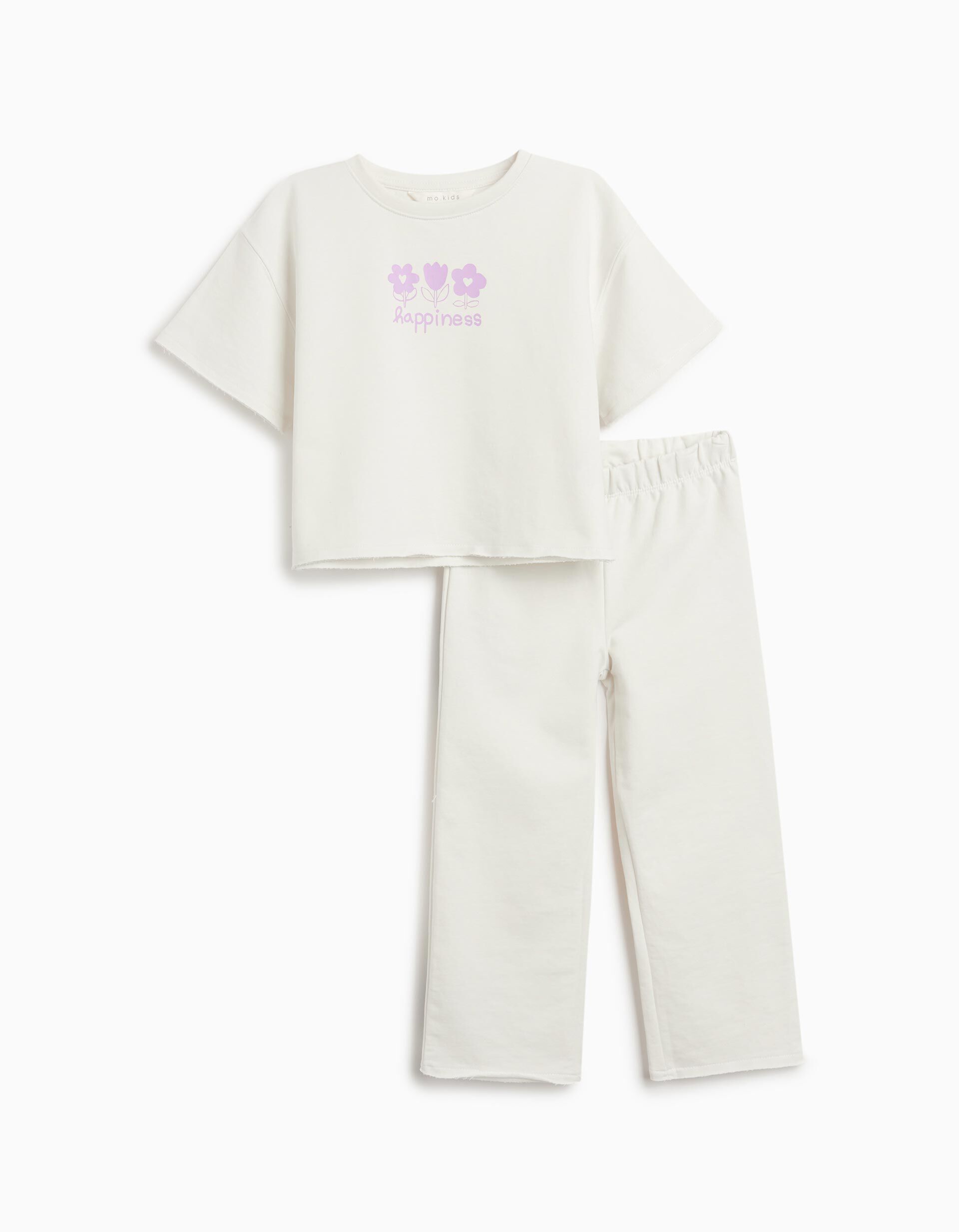 Comprar Online Conjunto T-shirt e Cal&ccedil;as, Menina, Branco 