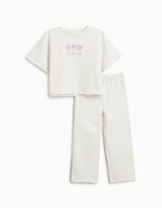 Comprar Online Conjunto T-shirt e Calças, Menina, Branco 