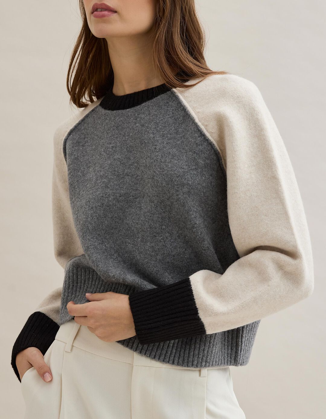 Camisola com L&atilde;, Mulher, Cinzento