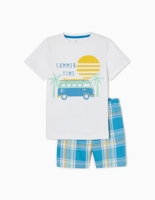 Pyjamas for Boys 'Summer Time', White/Blue