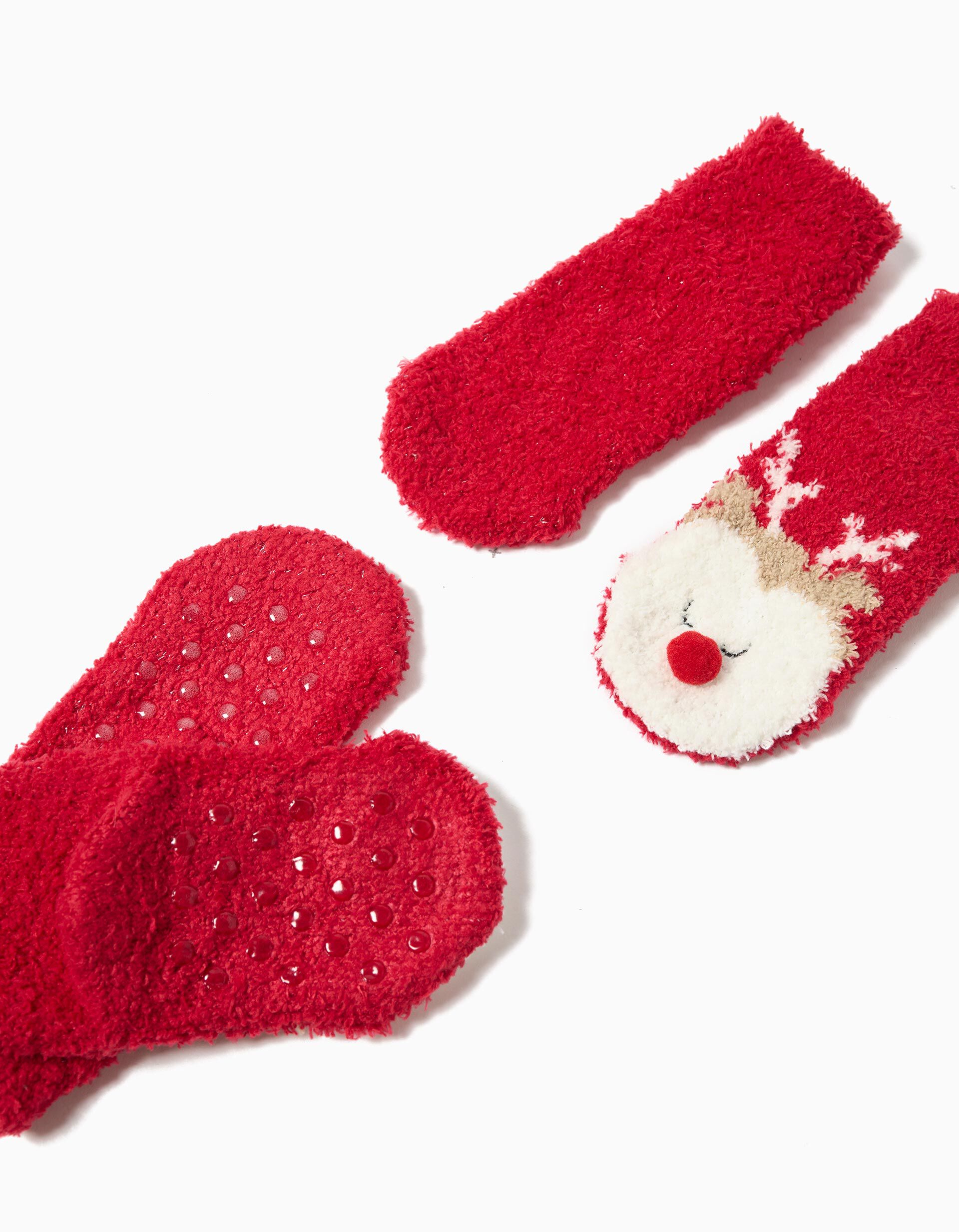 Comprar Online Pack 2 Pares de Meias de Natal, Menina, Vermelho Escuro