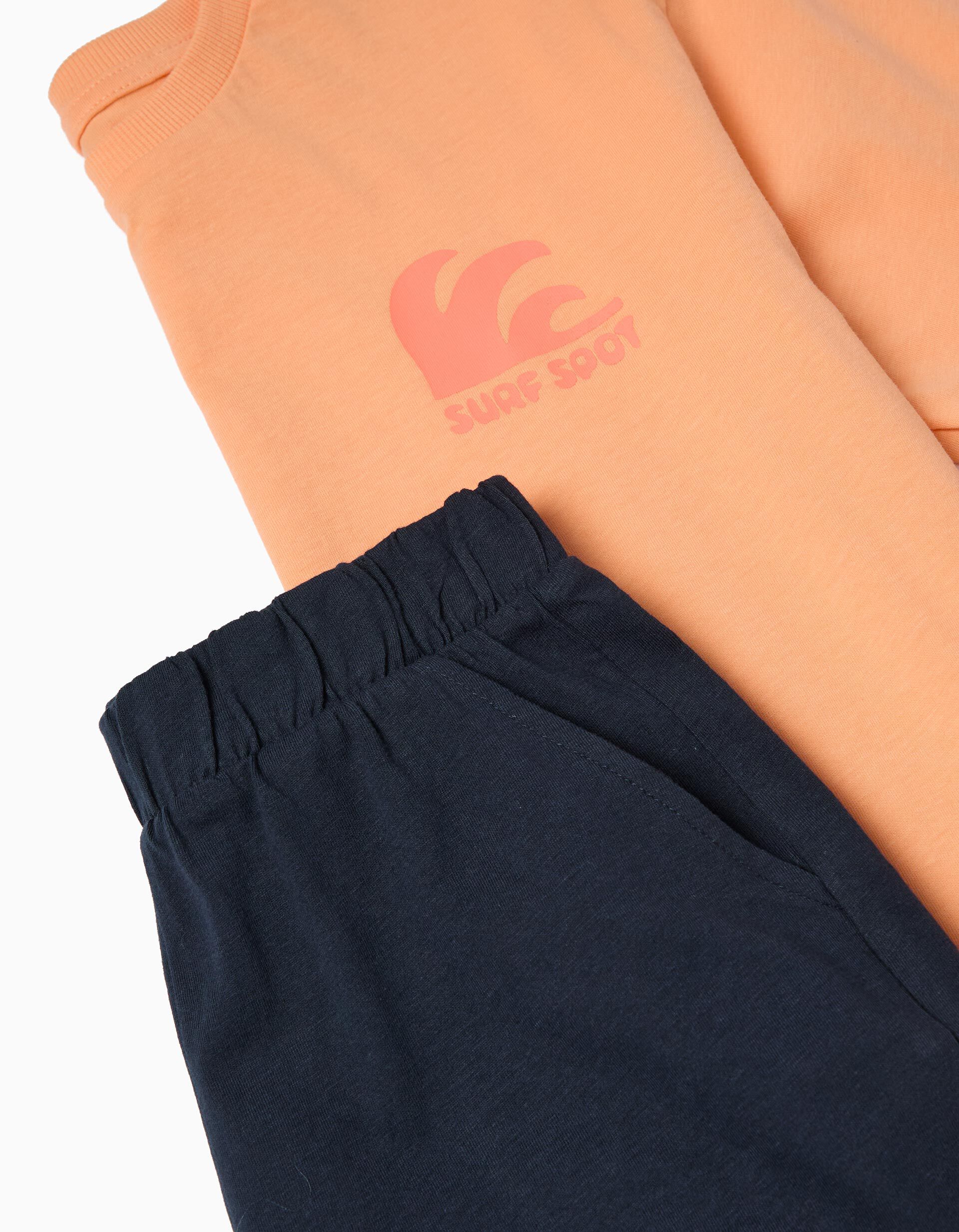 Comprar Online Conjunto T-shirt e Cal&ccedil;&otilde;es, Menino, Laranja Claro