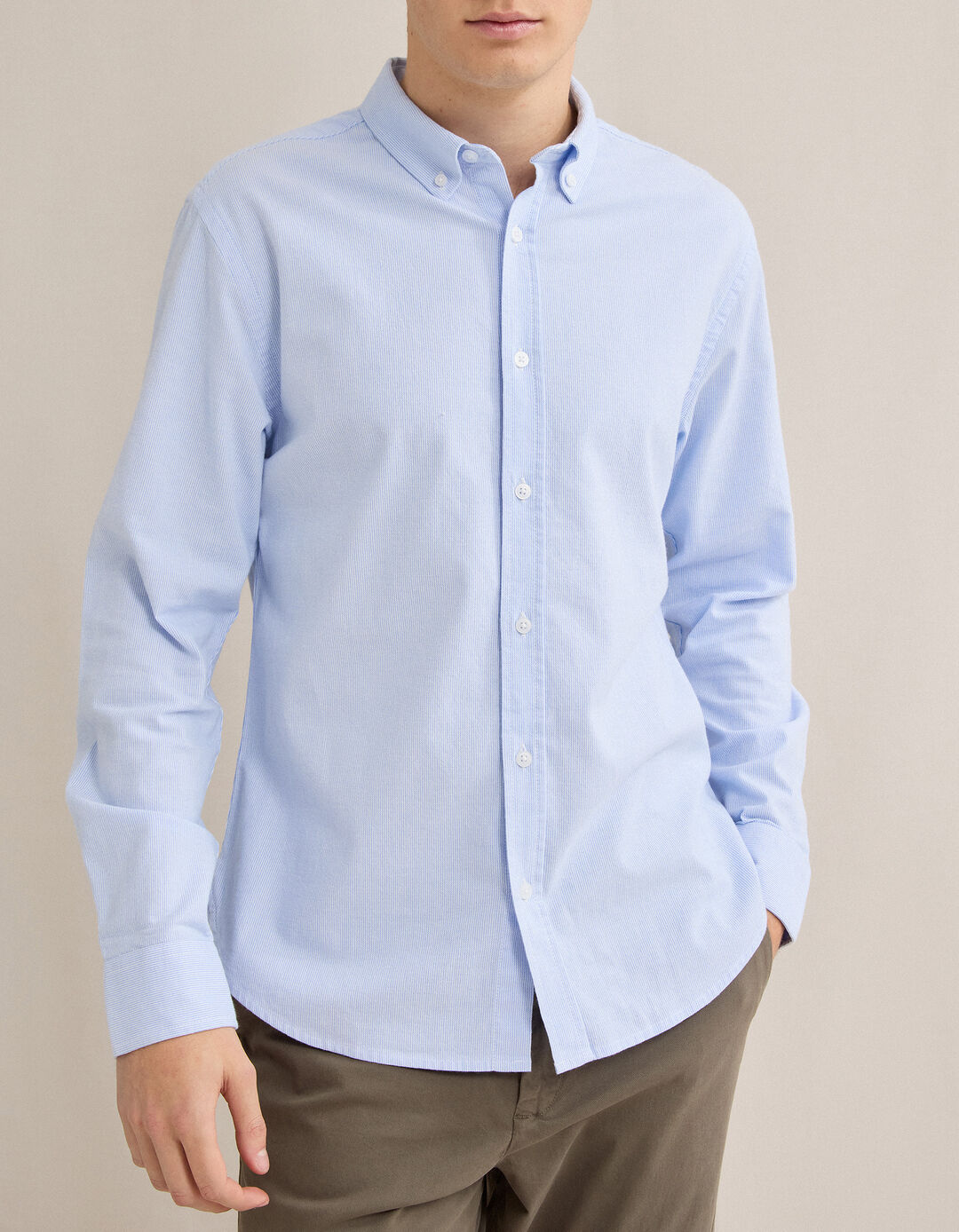 Camisa 'Slim Fit', Homem, Azul Claro