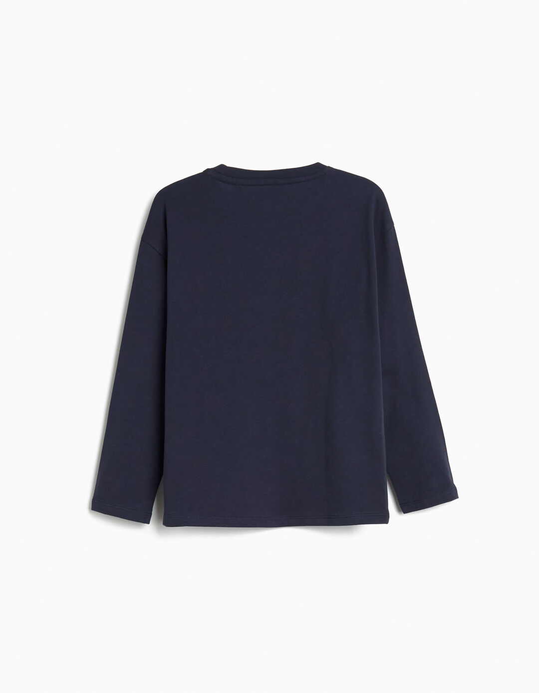 T-shirt de Manga Comprida, Menino, Azul Escuro