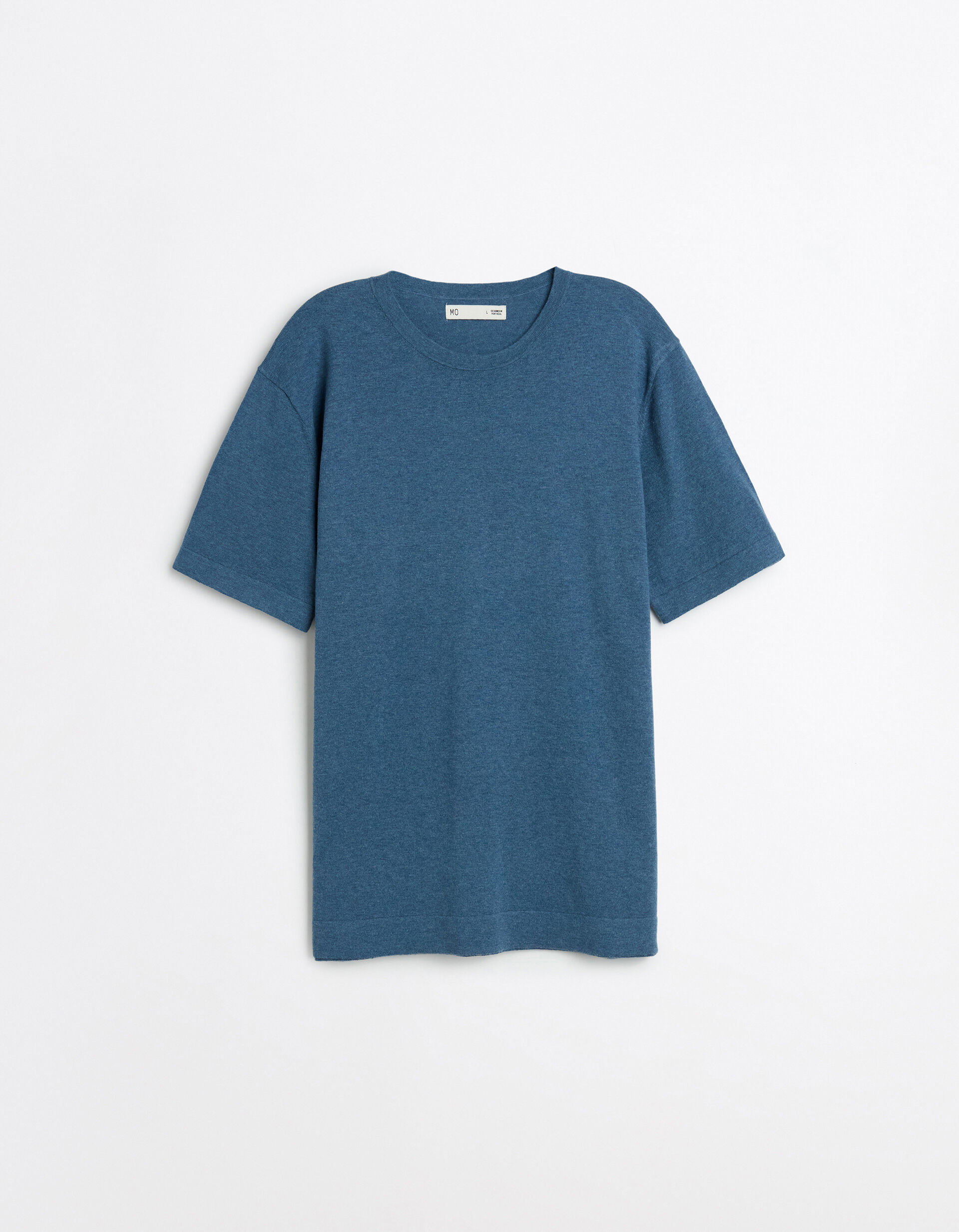 Comprar Online T-shirt de Malha com Caxemira, Homem, Azul