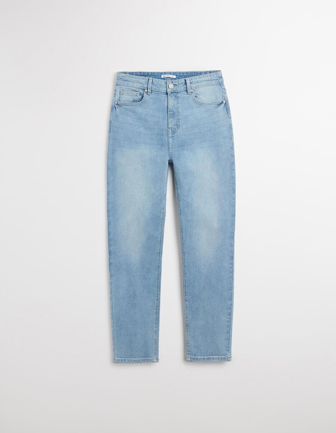 Calças de Ganga 'Tapered Mom Fit', Mulher, Azul Claro 