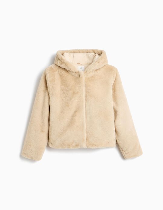 Comprar Online Casaco Efeito Pelo, Menina, Bege Claro
