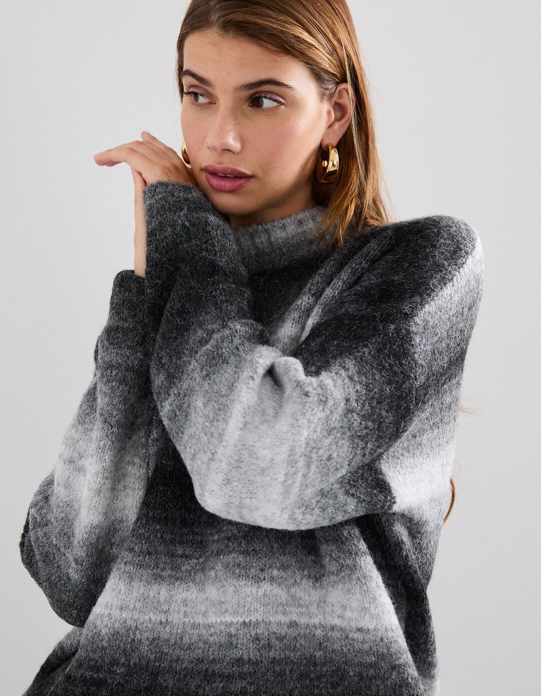 Camisola de Malha, Mulher, Cinzento 