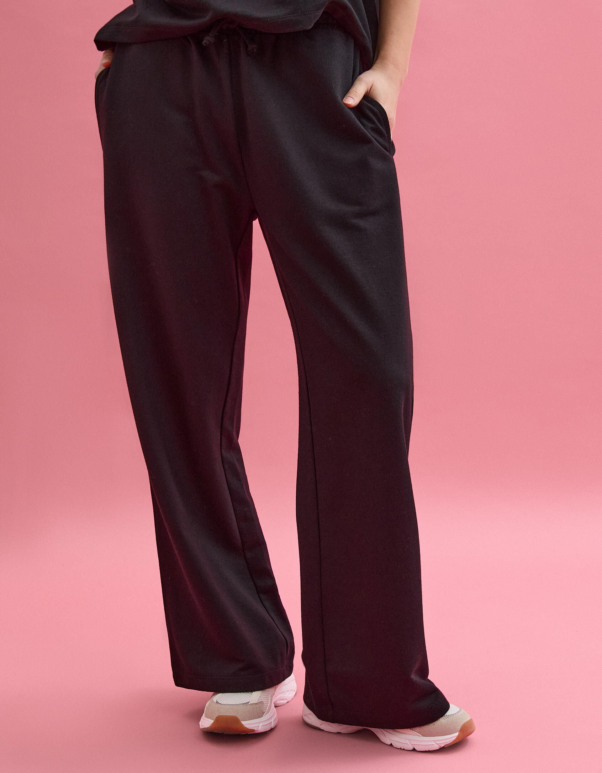 Comprar Online Cal&ccedil;as Jogging 'Wide Leg', Mulher, Preto