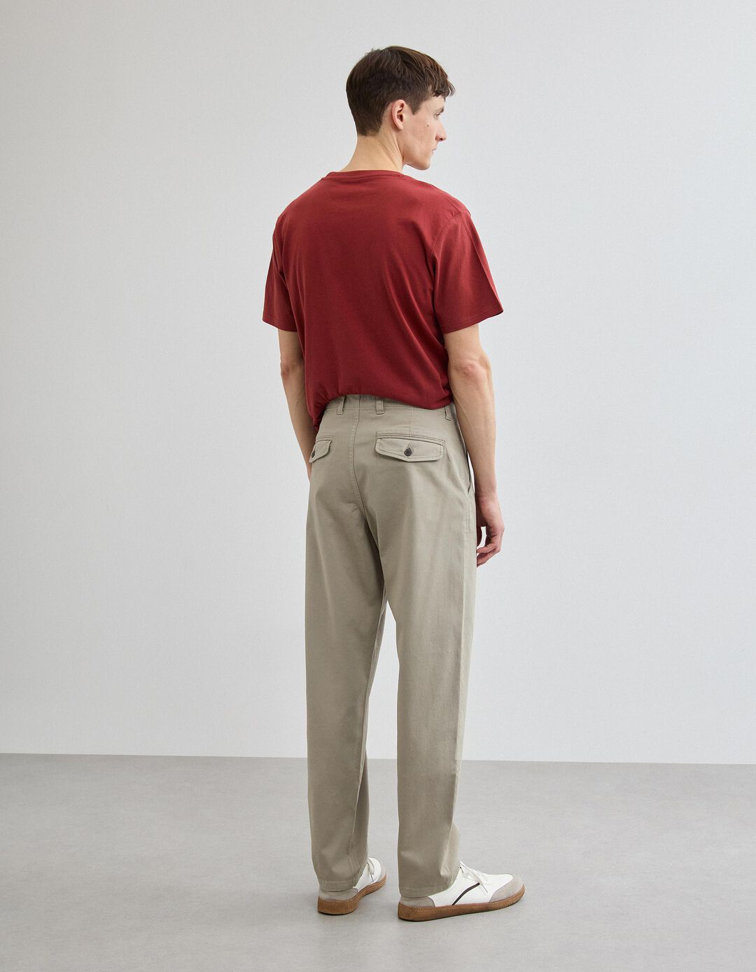 Cal&ccedil;as Chino 'Straight Fit', Homem, Bege Claro