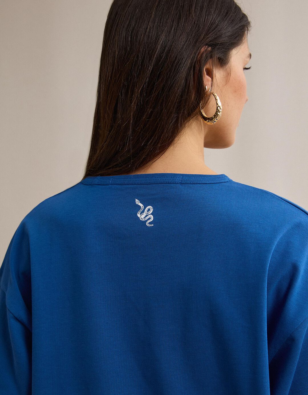 T-shirt Manga Curta, Mulher, Azul