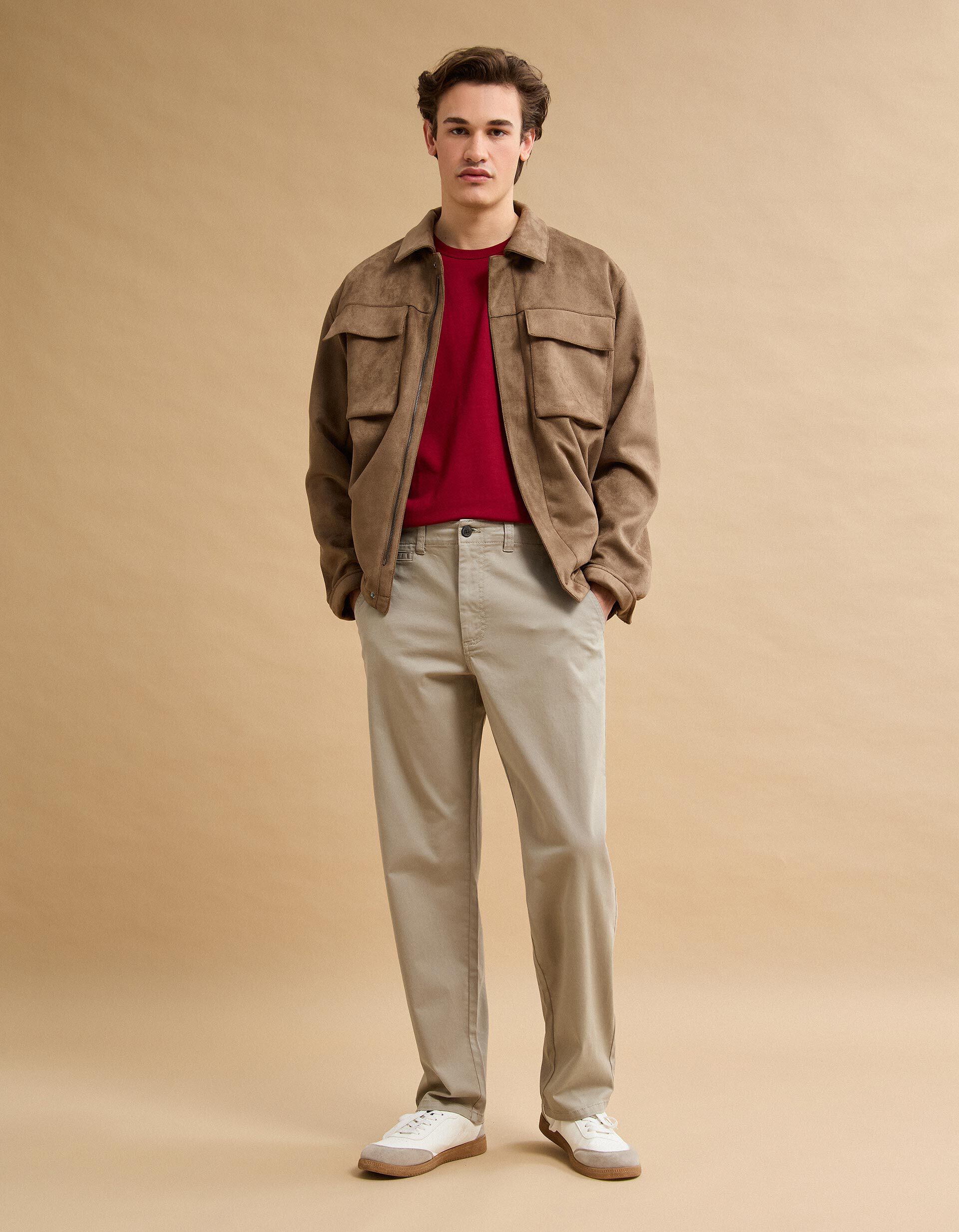 Comprar Online Sobrecamisa Efeito Camur&ccedil;a, Homem, Castanho