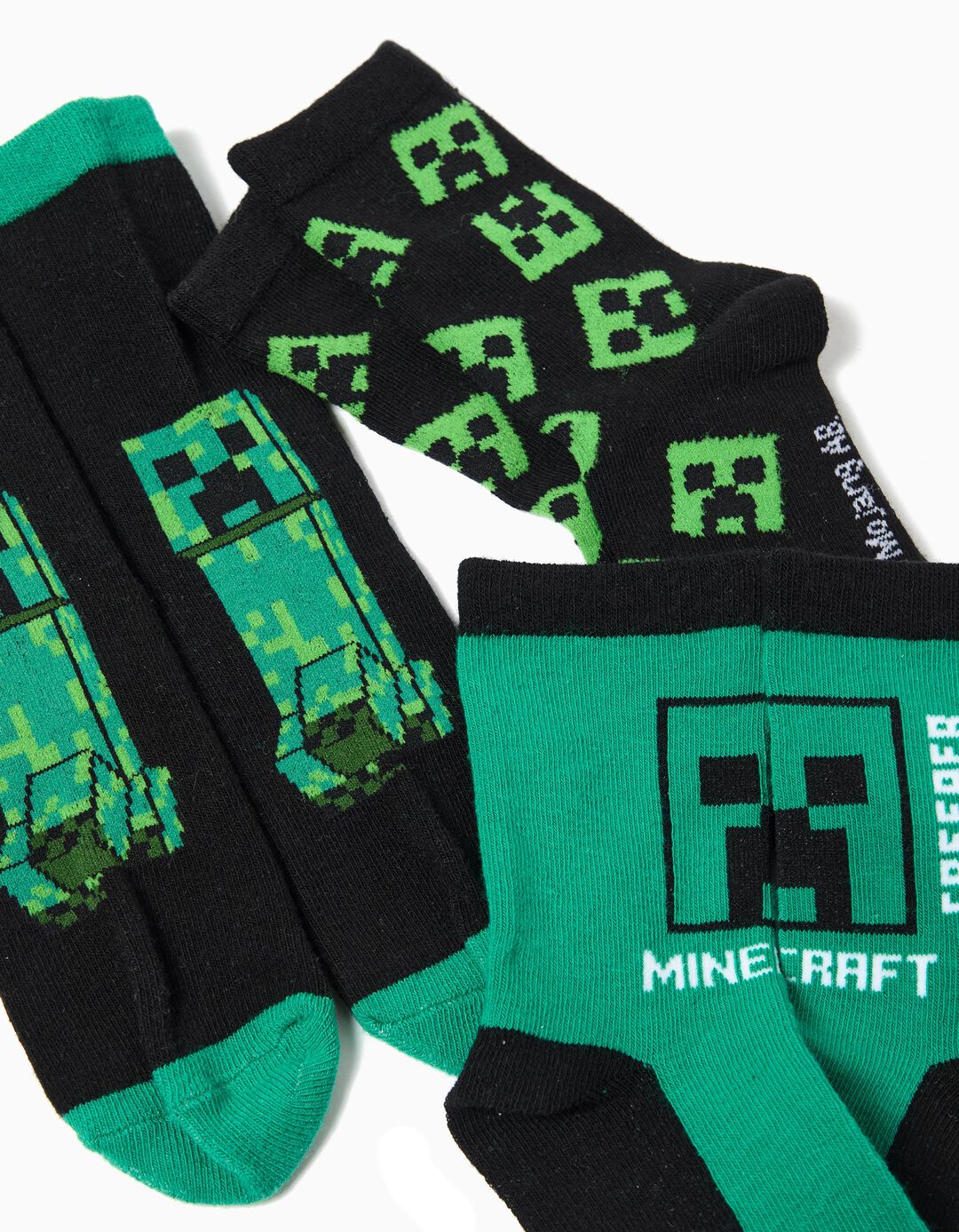 Pack 3 Meias 'Minecraft', Menino, Multicor